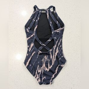 MSRP $78 JoJox Jo Jax Large YL Gymnastics Dance Leotard Tiger STRAPPY SWOOP BACK
